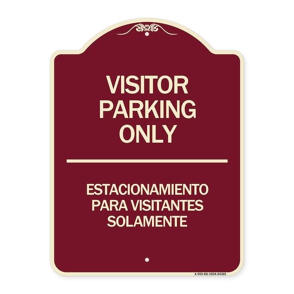 Signmission Bilingual Reserved Parking Visitor Parking Only Estacionamiento Para Visitantes, A-DES-BU-1824-24301 A-DES-BU-1824-24301 - main